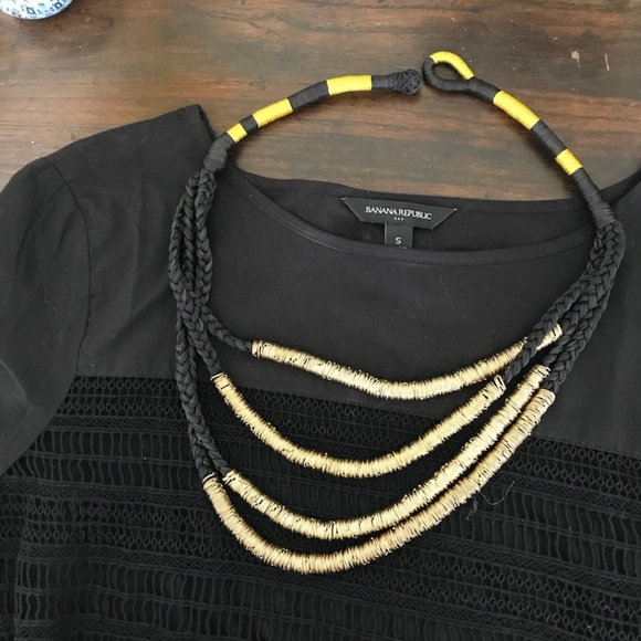 Black & gold cord necklace - Picture 1 of 3